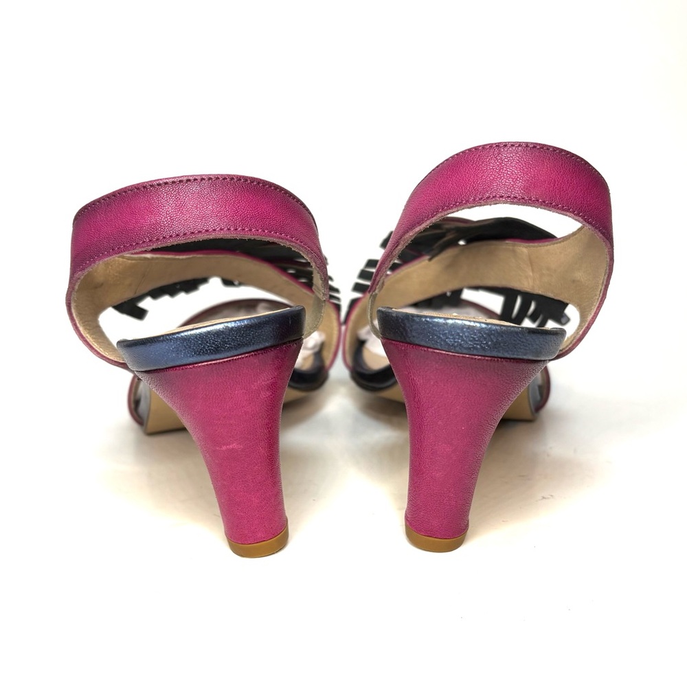 Unity in Diversity Hippolyta Magenta Heeled Slingback Botanical Sandals | 37 - Picture 6 of 10